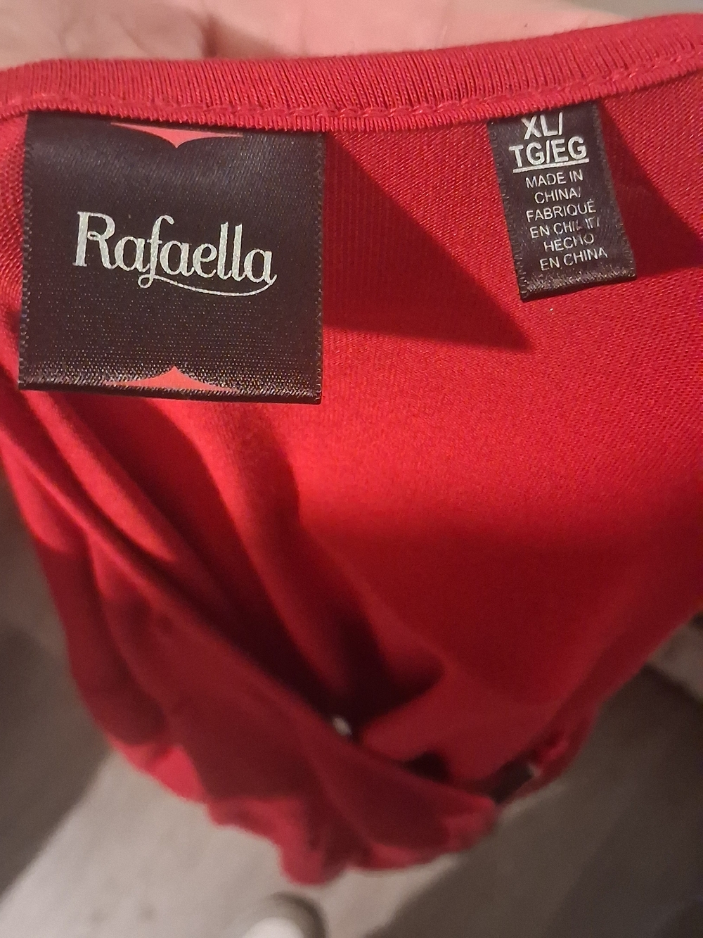 Rafaella Red Scoop Neck Tunic with Ring Accent - Picture 2 of 6